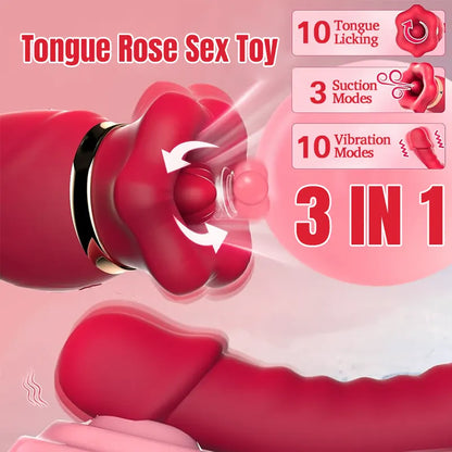 Rose Vibrator with Tail Dildo