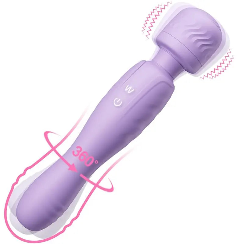 2-in-1 Purple Magic Wand Vibrator