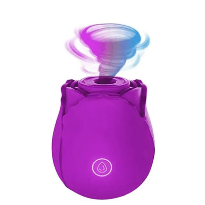 Rose-Shaped Suction Vibrator - 6 Colors