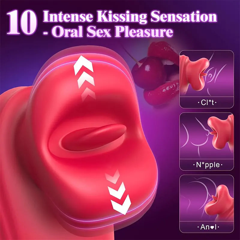 Rose Thrusting Tongue Licking Vibrator