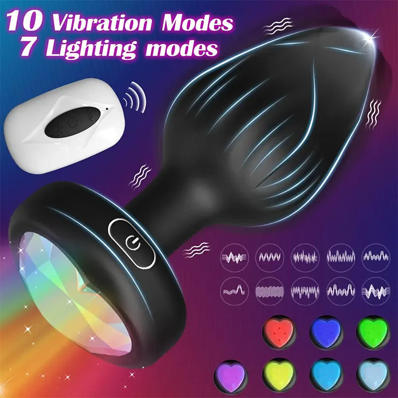 Light-Up Vibrating Silicone Anal Plug