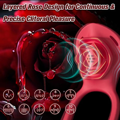 Remote-Controlled Vibrating Rose Cock Ring