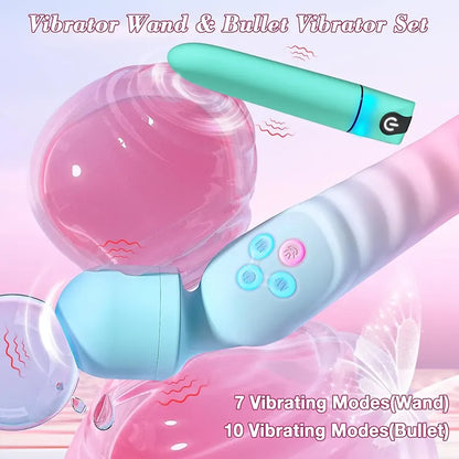 Heated Wand and Bullet Vibrator Set