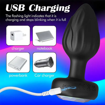 Light-Up Vibrating Silicone Anal Plug