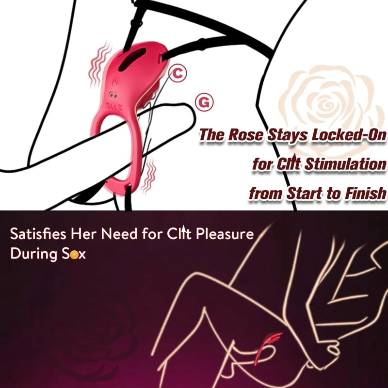 Remote-Controlled Vibrating Rose Cock Ring