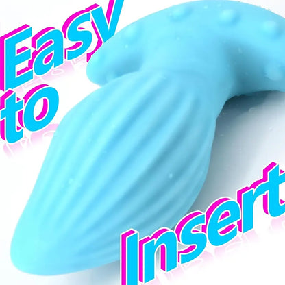 Blue Silicone T-Base Anal Plug