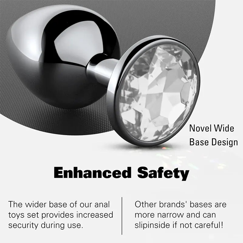 4-Piece White Jewel Anal Plug Set