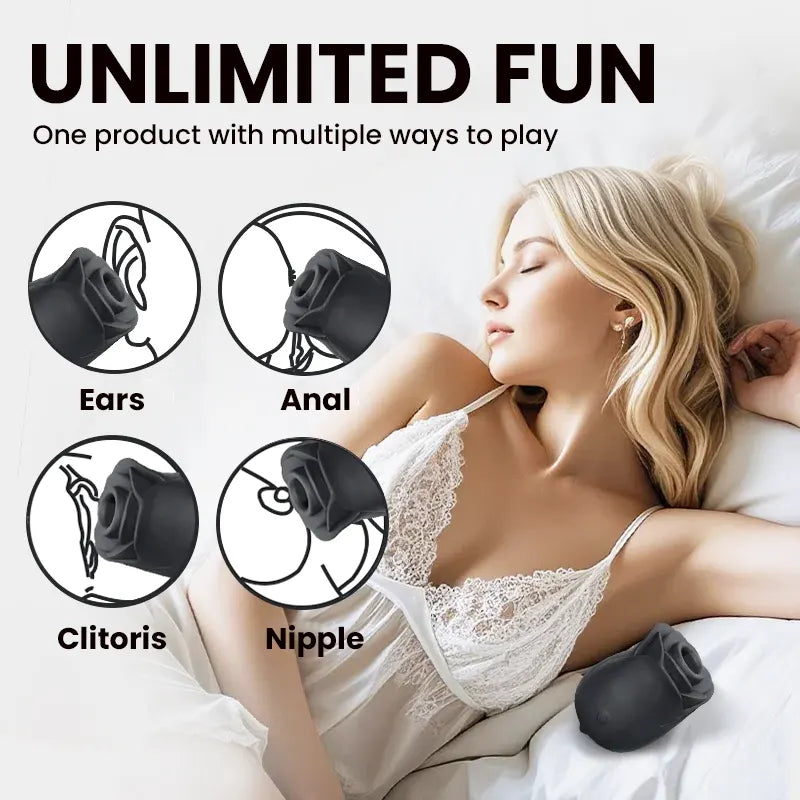 Rose Vibrator Toy with Tongue Clitoral Licking