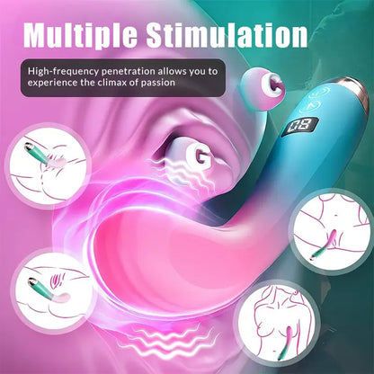 Female G-spot vibrator with 9 wiggling vibration modes