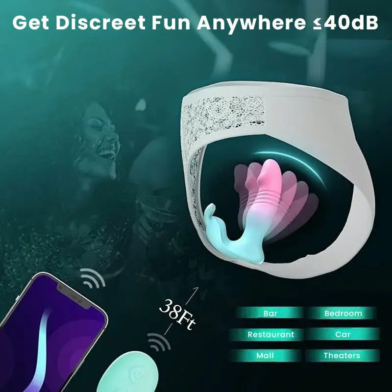2-in-1 Rabbit Vibrator with 9 Thrust Dildos