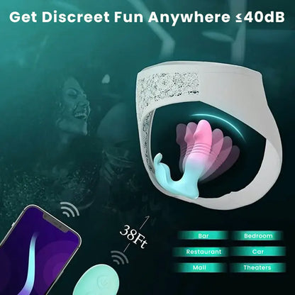 2-in-1 Rabbit Vibrator with 9 Thrust Dildos