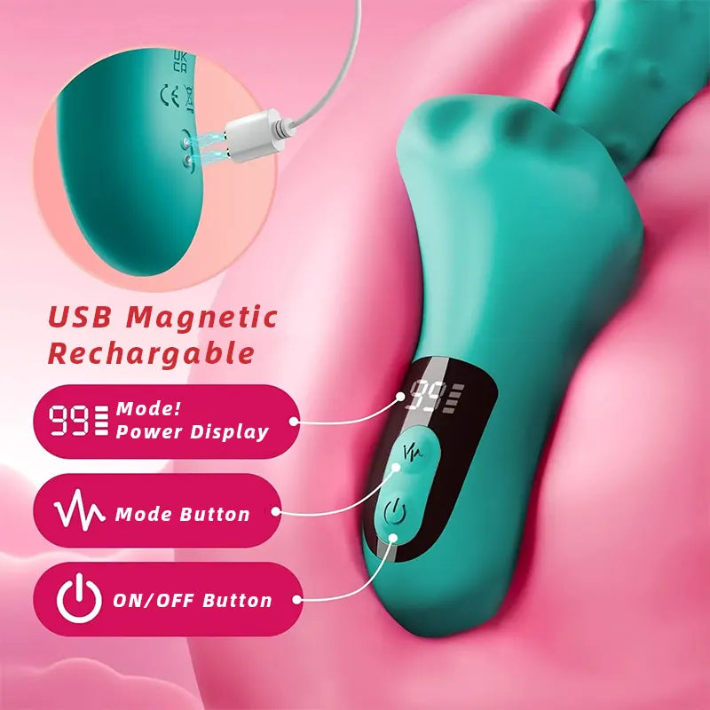 Dildo G-spot Vibrator Sex Toy for Women 9 Telescope Vibration Thrusts