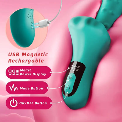 Dildo G-spot Vibrator Sex Toy for Women 9 Telescope Vibration Thrusts