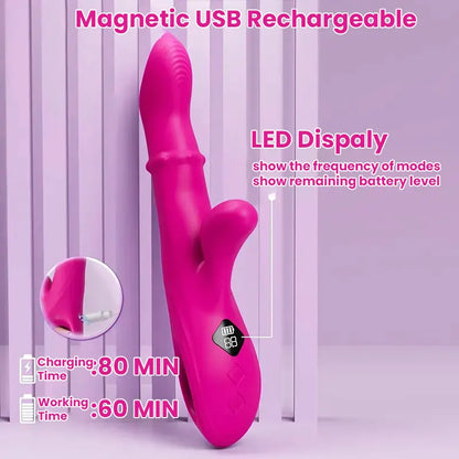 Adorable pink bunny vibrator with eight vibration modes