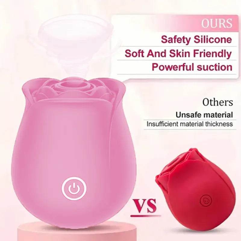 Pink Rose Toy with 10 Suction Modes