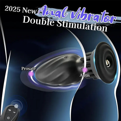 Rotating Vibrating Anal Plug with Remote