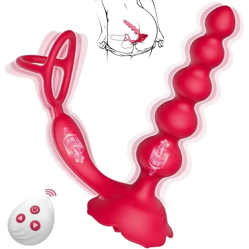 Rose Prostate Vibrator with Remote