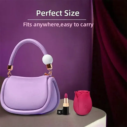 Rose-Shaped Suction Vibrator - 6 Colors