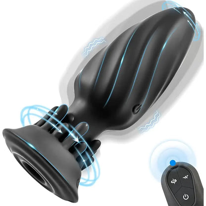 Rotating Vibrating Anal Plug with Remote