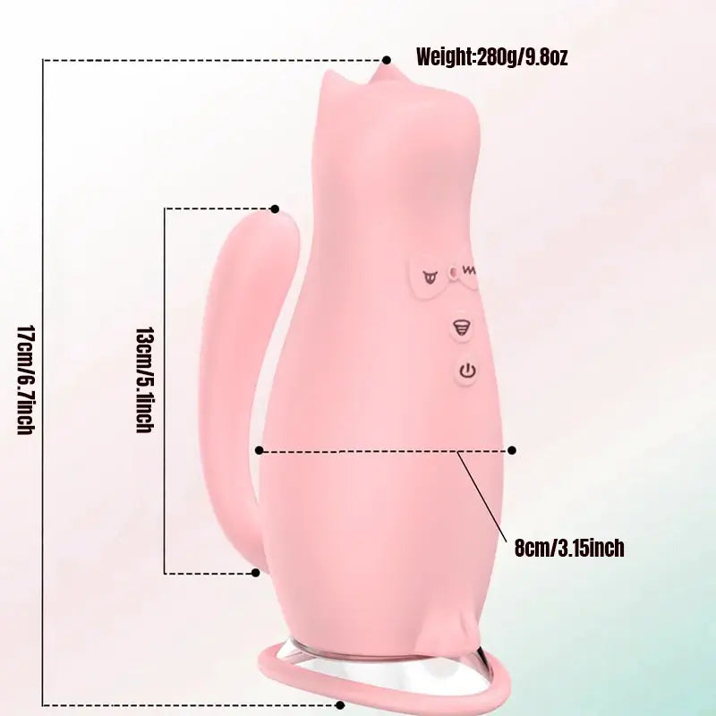 3-in-1 cat vibrator with sucking mouth and vibrating tongue