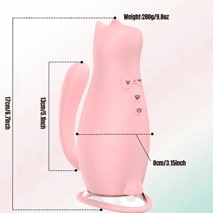 3-in-1 cat vibrator with sucking mouth and vibrating tongue