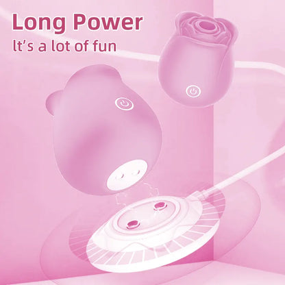 Pink Rose Toy with 10 Suction Modes