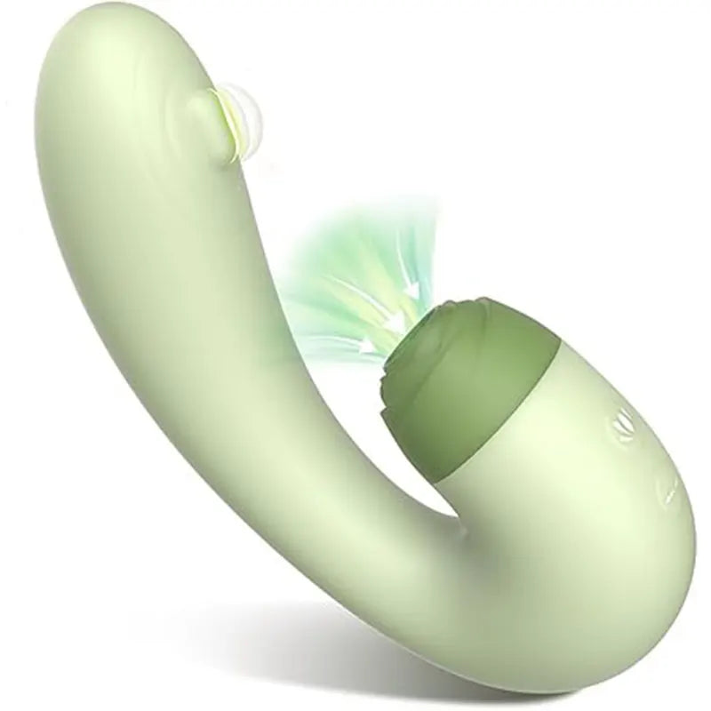 Green two-in-one vibrator, sucking and vibrating