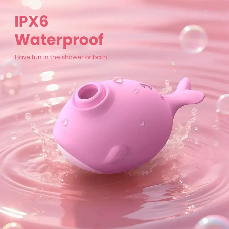 Two-in-one whale-shaped suction cup vibrator