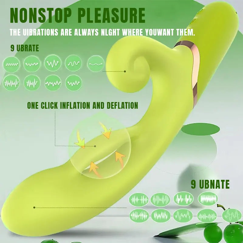 Green Innovative Inflatable Rabbit G-spot Vibrator