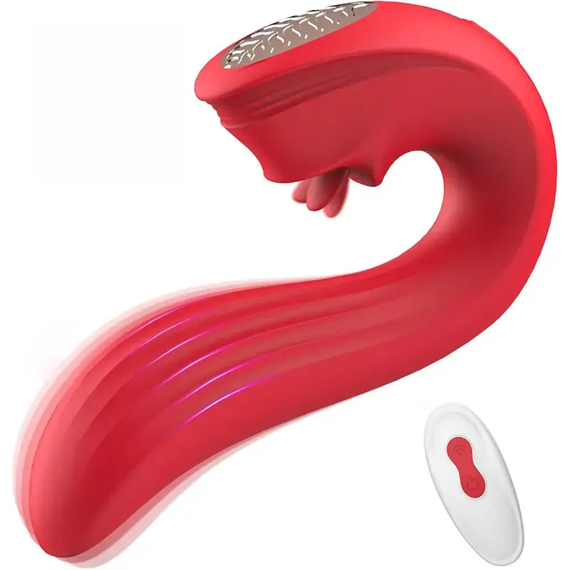 4 in 1 clitoral suction cup rose toy with vibrating tongue