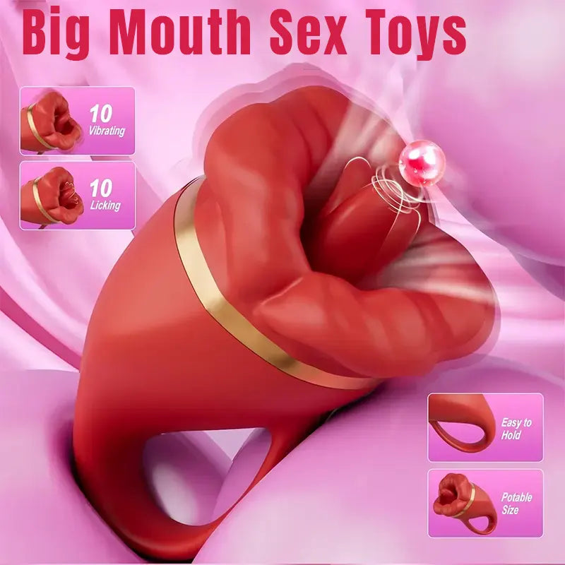 Rose tongue vibrator, petal mouth