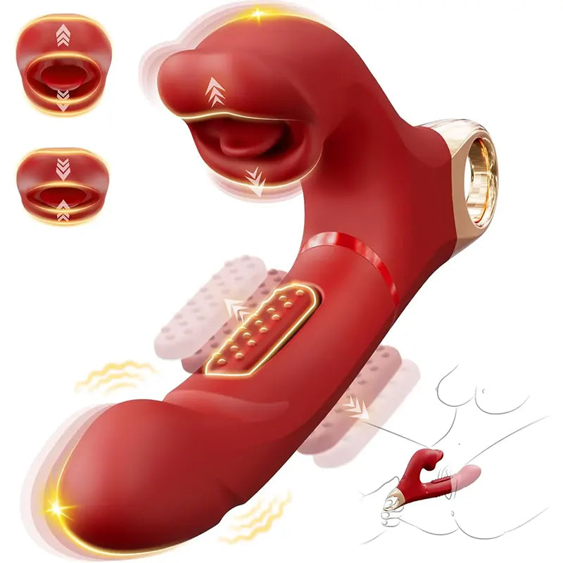 Rose tongue three-point stimulation vibrator