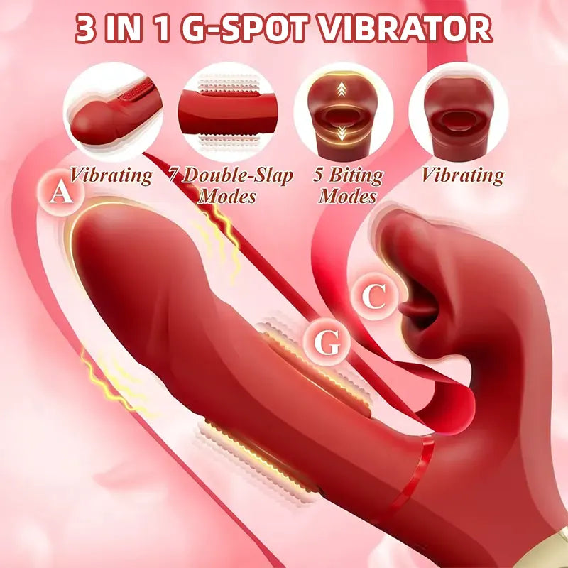 Rose tongue three-point stimulation vibrator