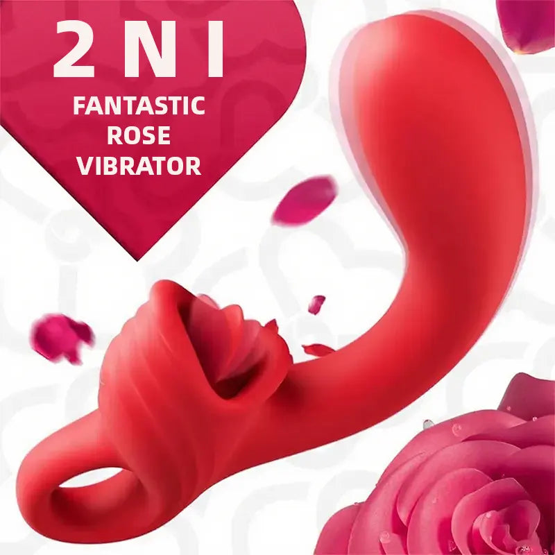 Rabbit vibrator with tongue sucking vibrator