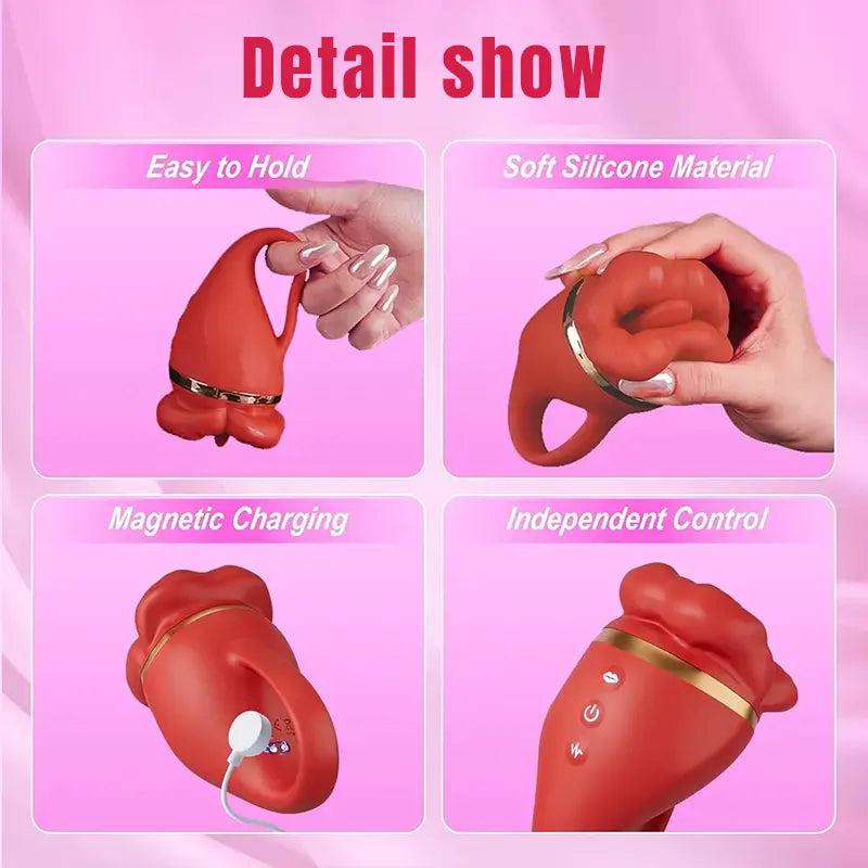 Rose tongue vibrator, petal mouth