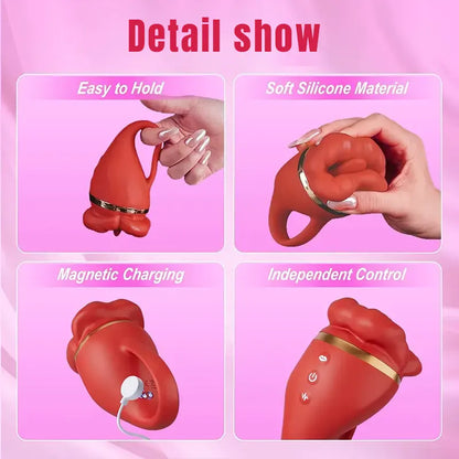 Rose tongue vibrator, petal mouth
