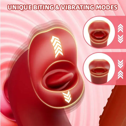 Rose tongue three-point stimulation vibrator