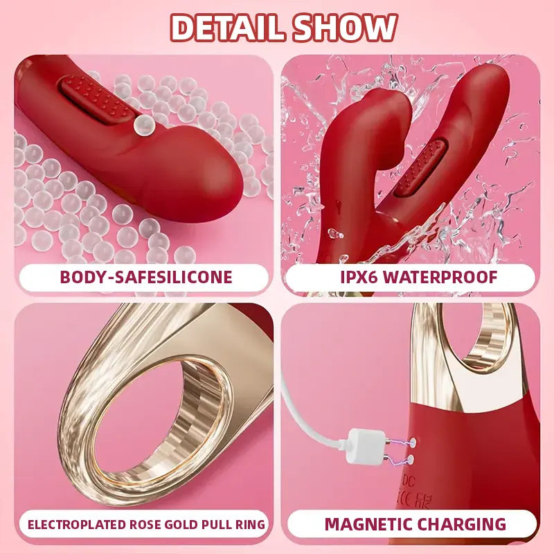Rose tongue three-point stimulation vibrator