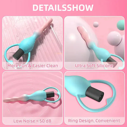 Beaded butt plug vibrator with 10 vibration modes