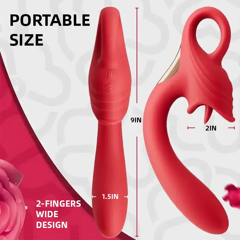 Rabbit vibrator with tongue sucking vibrator