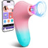 Mini blue & pink remote control sucking vibrator