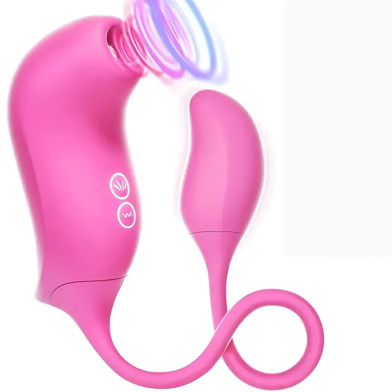 Pink double-headed stretchable clitoral suction cup