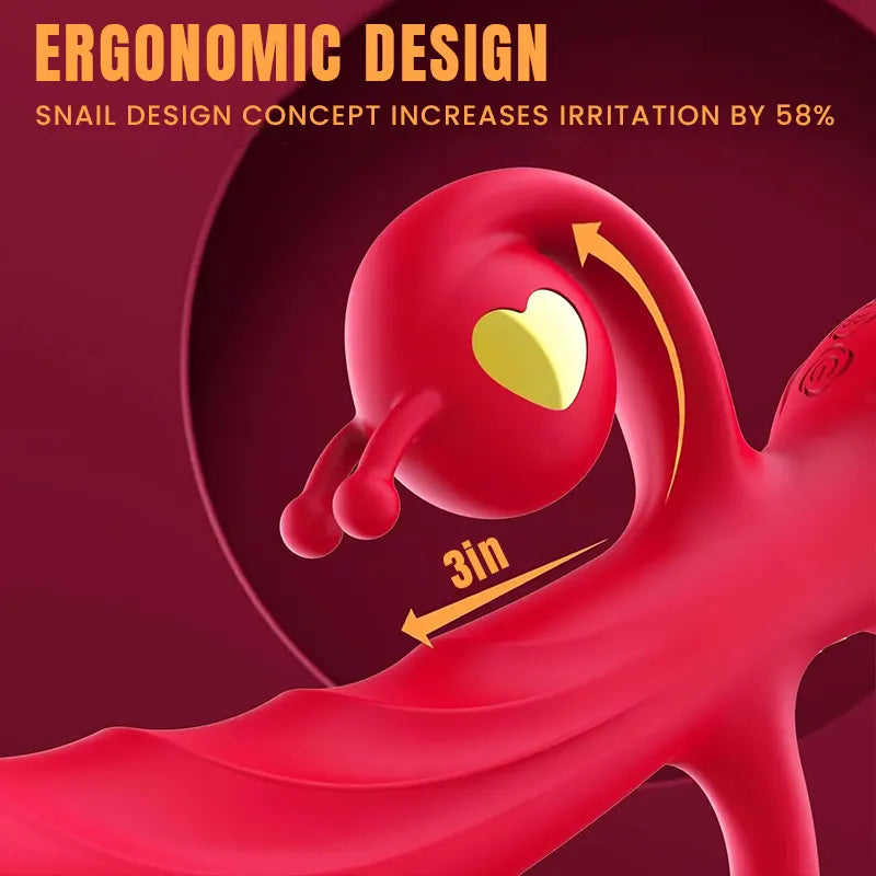Triple Stimulation Red Rose Rabbit Vibrator Vaginal Clitoral Toy