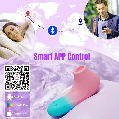 Mini blue &amp; pink remote control sucking vibrator