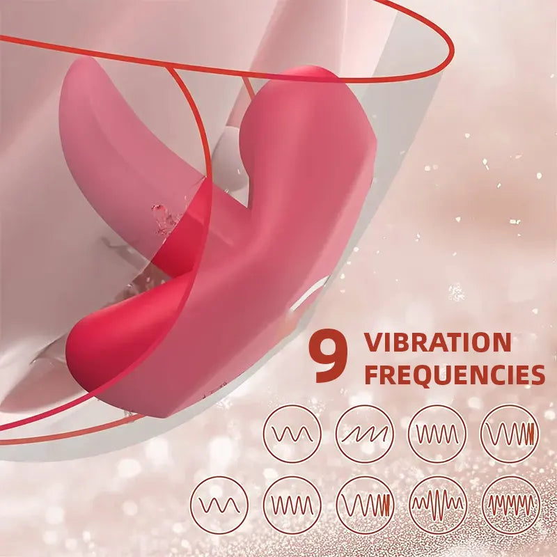 Mini red lip shape 180° vibrating tongue vibrator