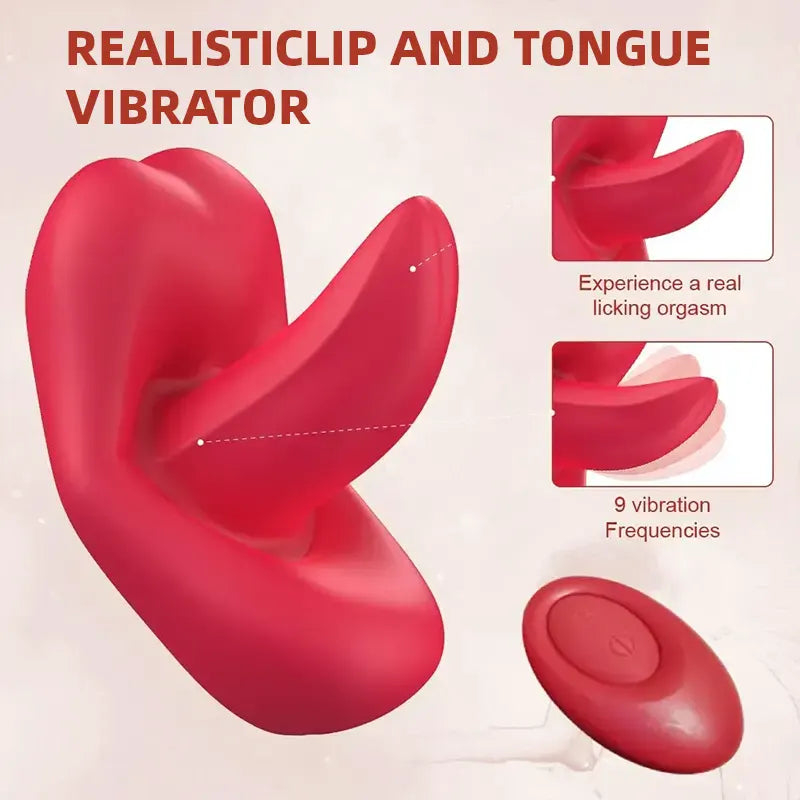 Mini red lip shape 180° vibrating tongue vibrator
