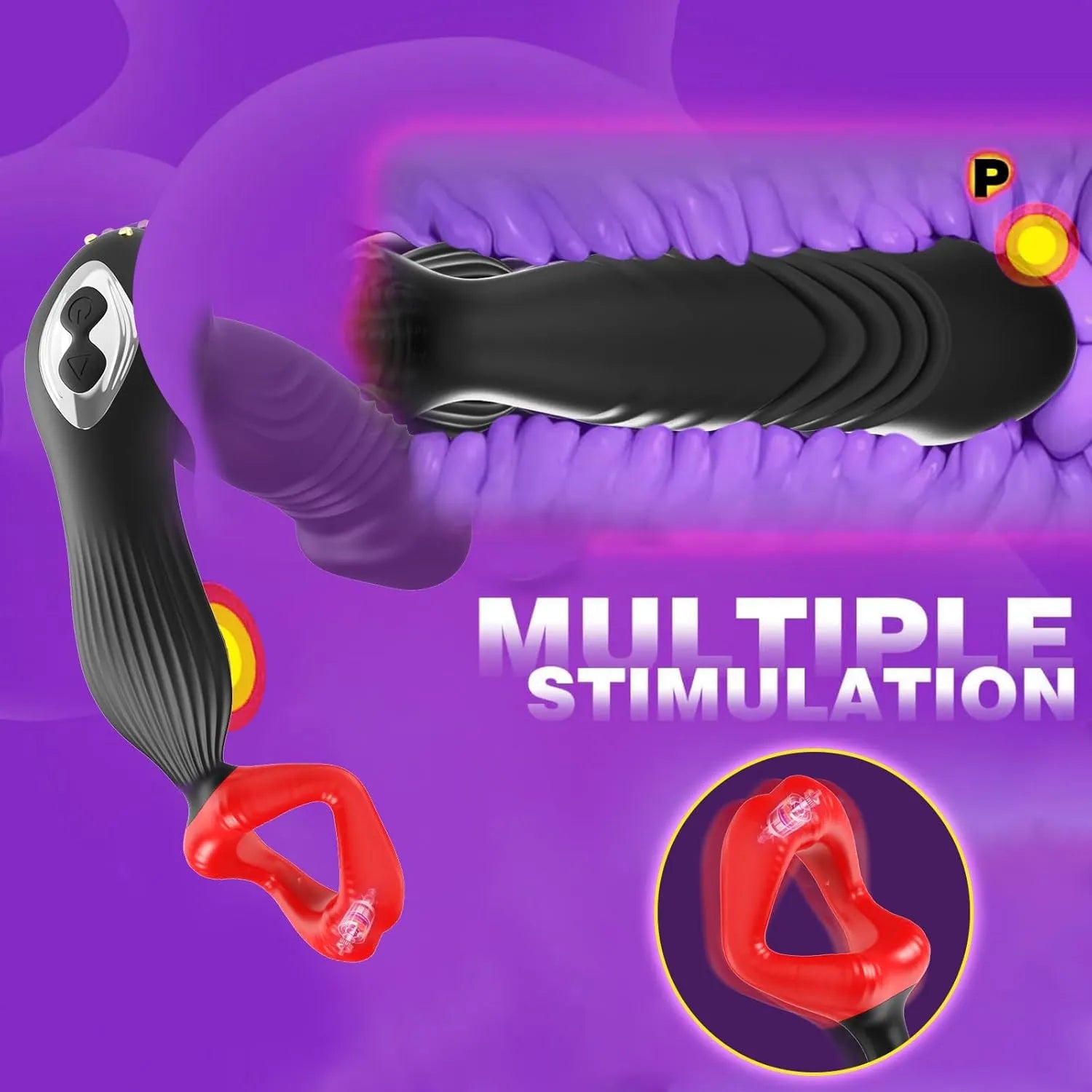5-in-1 APP Anal Vibrator 9×9×9 Mode Vibrating Penis Ring