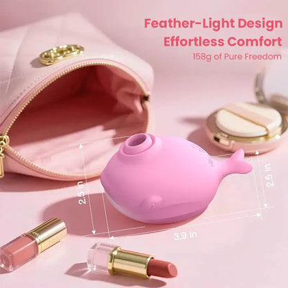Two-in-one whale-shaped suction cup vibrator