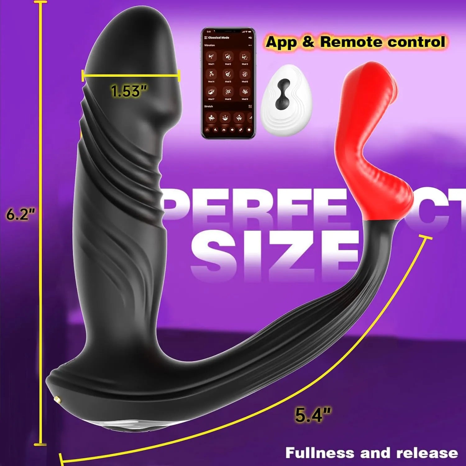 5-in-1 APP Anal Vibrator 9×9×9 Mode Vibrating Penis Ring