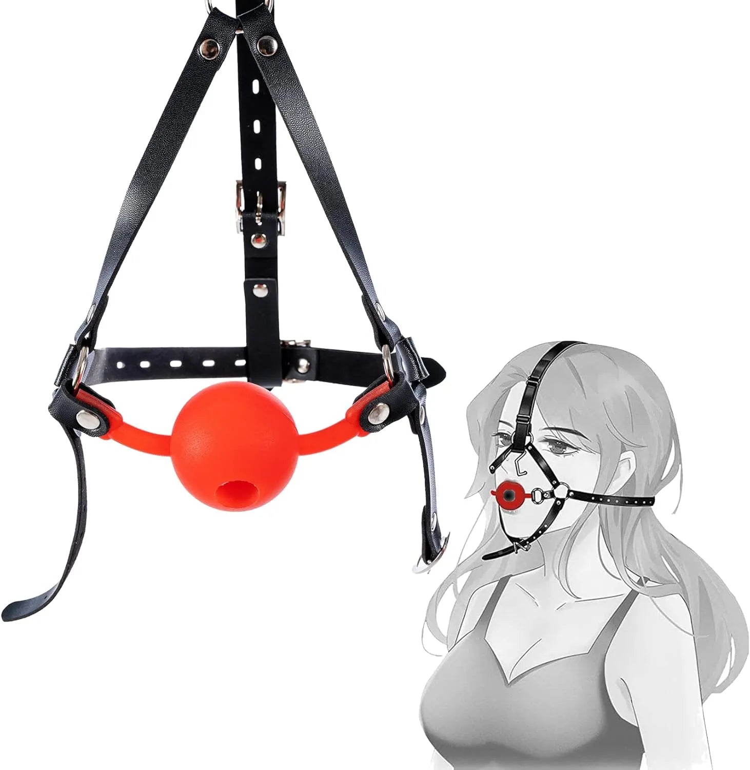 Christmas red restraint ball, BDSM gag